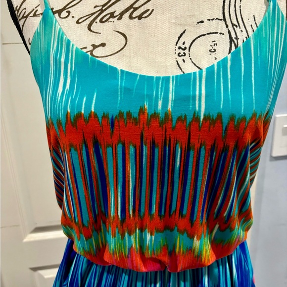 Bisou Bisou Multi Color Maxi Dress Size 6 - Picture 3 of 7
